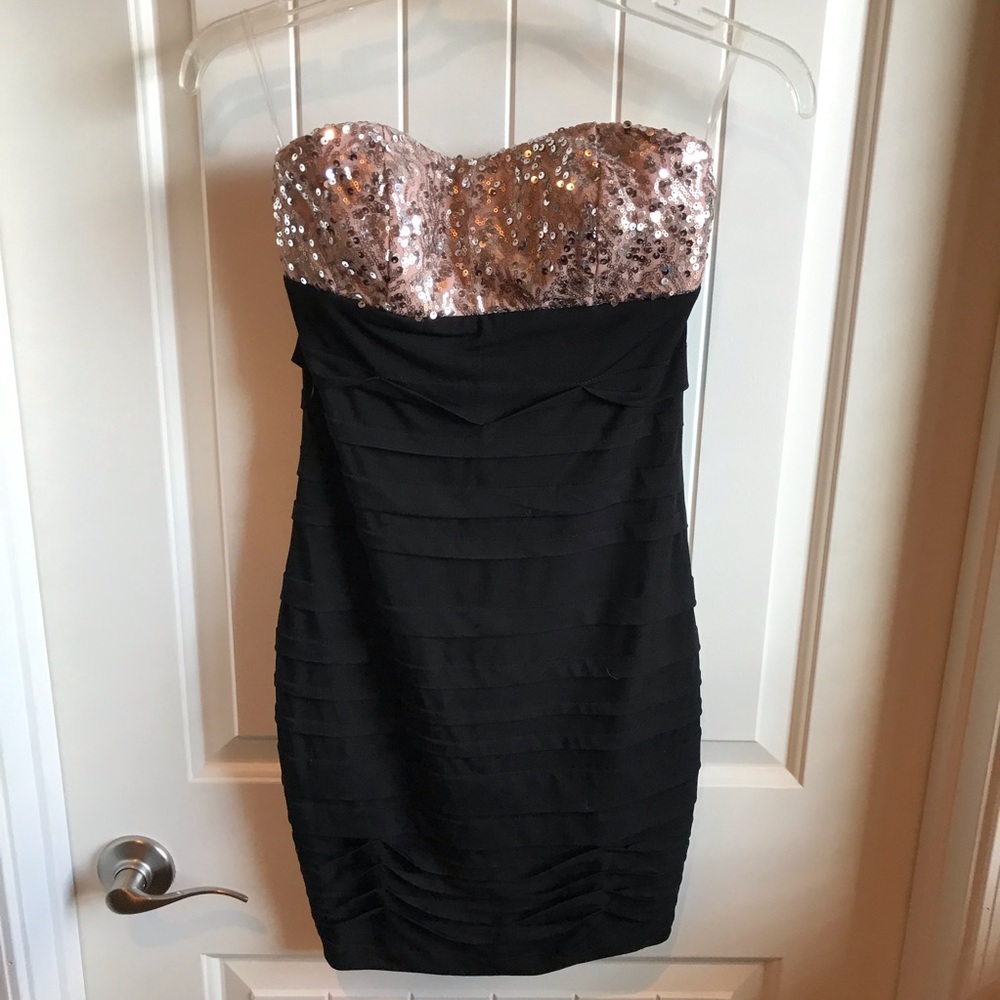Ruby Rox Sequin Strapless Dress Small - image 7